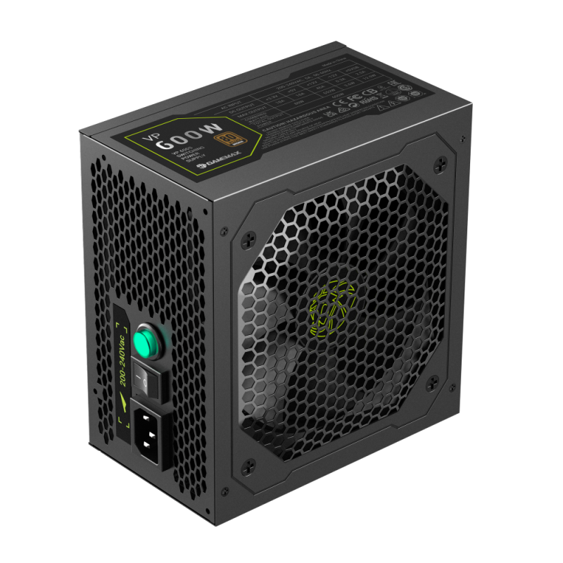 GameMax VP 600S 600 Watts Power Supply 80+ Bronze - Black GameMax VP 600S 600 Watts Power Supply 80+ Bronze - Black